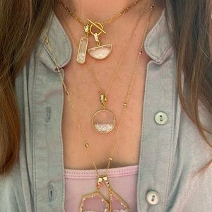 NEW Gold Plated Sterling Silver CZ Bezel Chains / 18” 24” Multiple Available